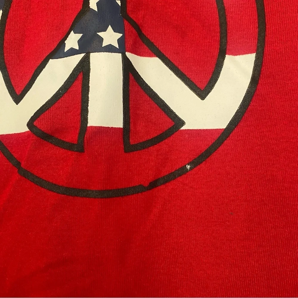 Sara's Prints Little Boys Red Flag Peace Sign Tank Top Size 6